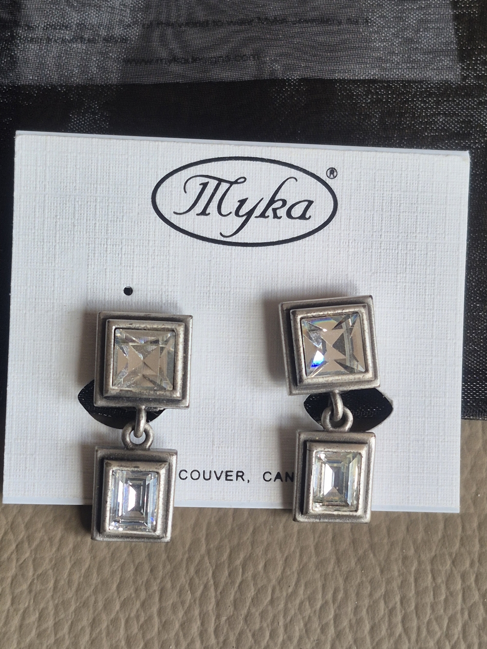 MYKA Earrings Silver and Swarovski Clear Crystals